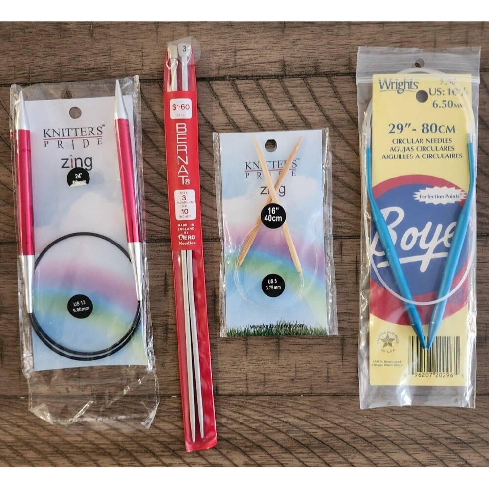 Lot of 4 Knitting Needles Wrights Knitters Pride Bernat New Sealed